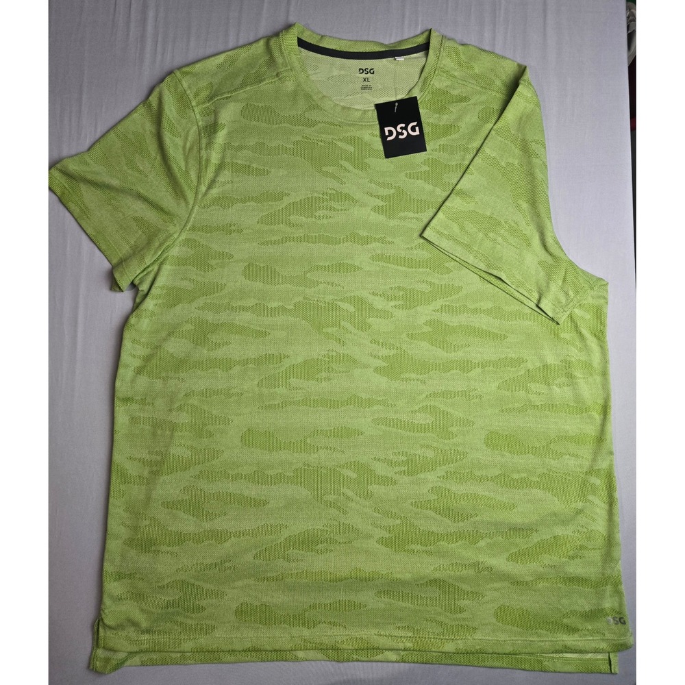 DSG Mens Movement Jacquard Tee Pale Neon Green Camo XL CKP13316VN